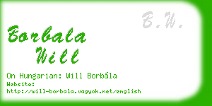 borbala will business card